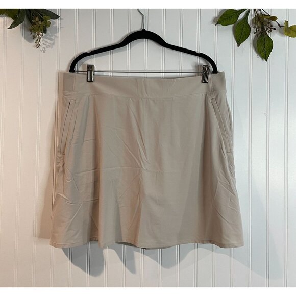 Athleta Beige Skirt With Zippered Pockets Size 16 - Picture 1 of 12